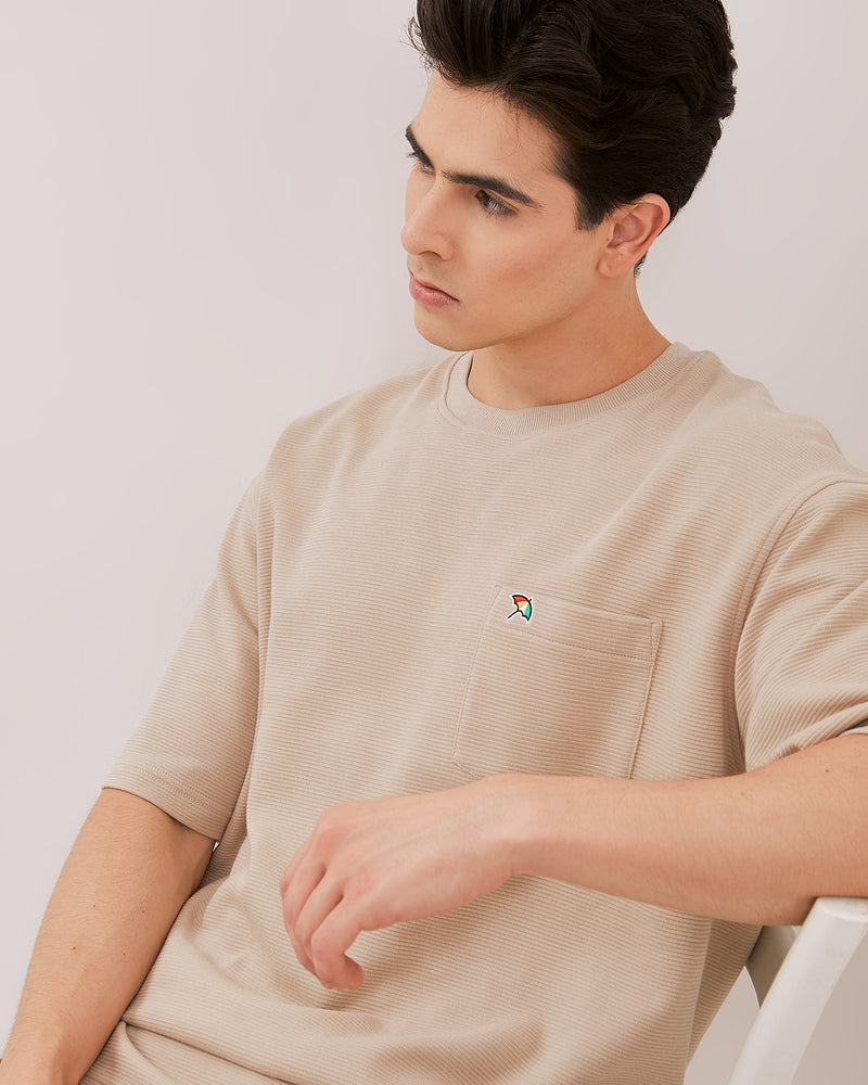 Men's Cream Short Sleeved T-Shirts