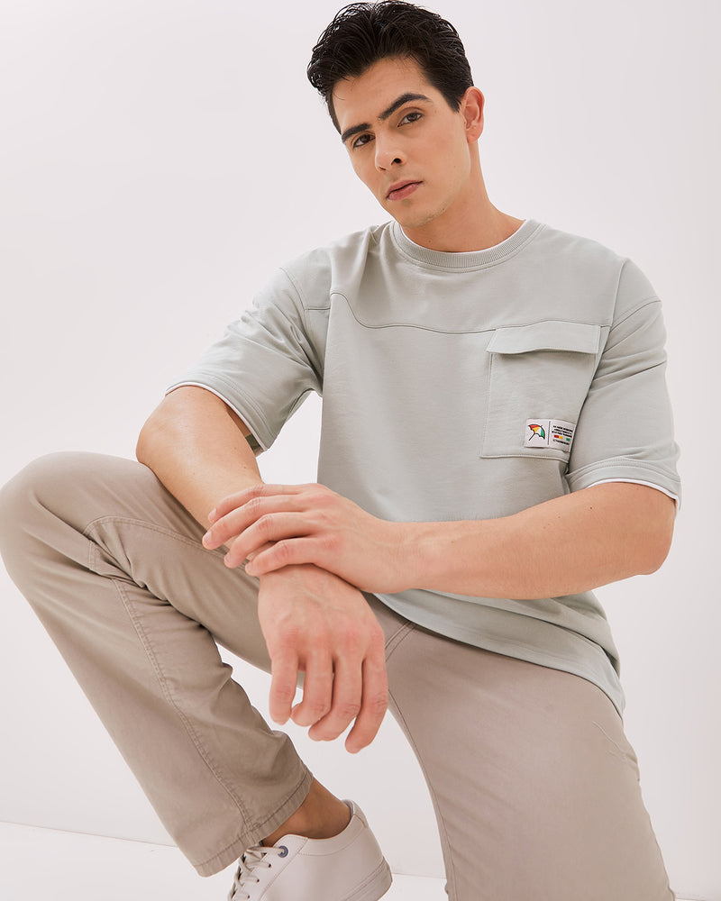 Men's Sage Green Short Sleeved T-Shirt