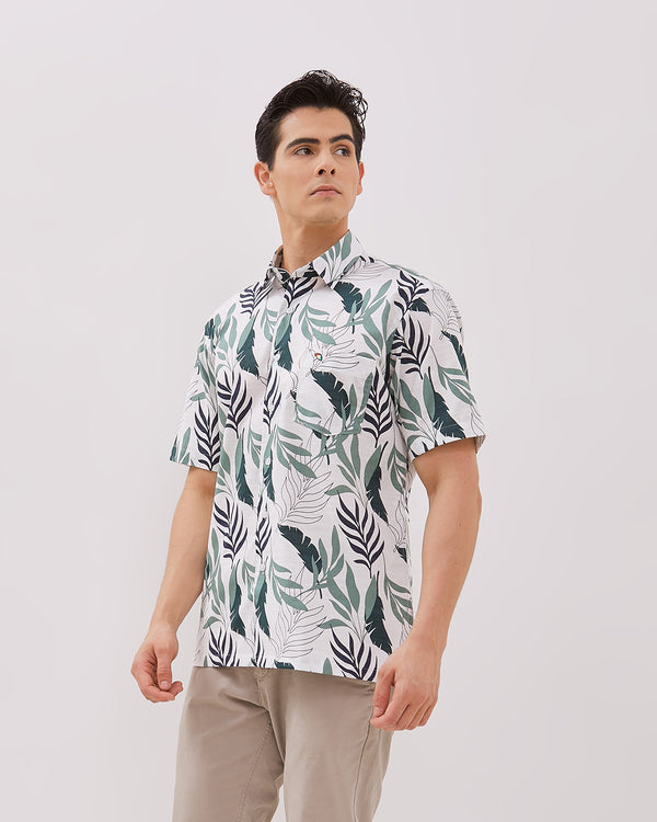 Men's White Short Sleeved Shirt
