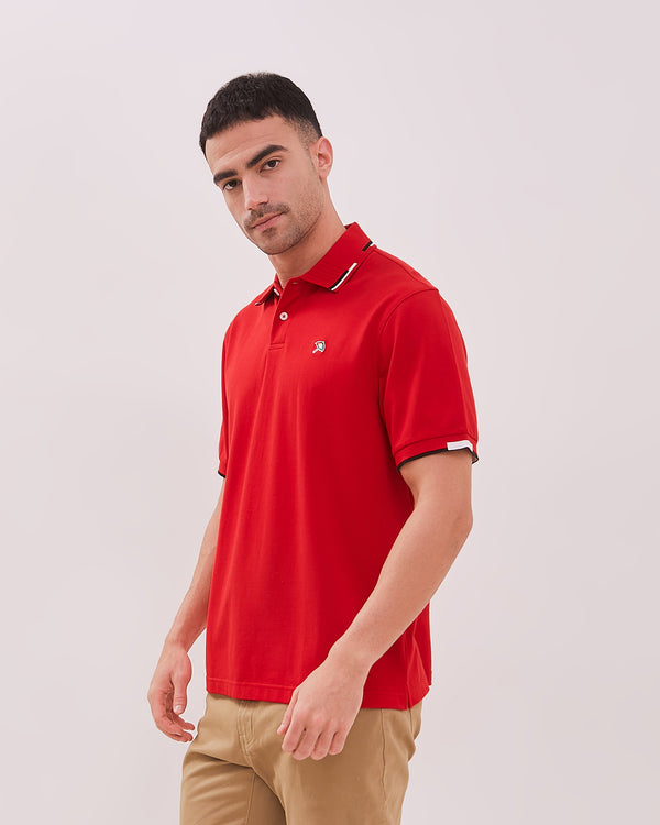 Men's Red Long Sleeve Polo Shirt