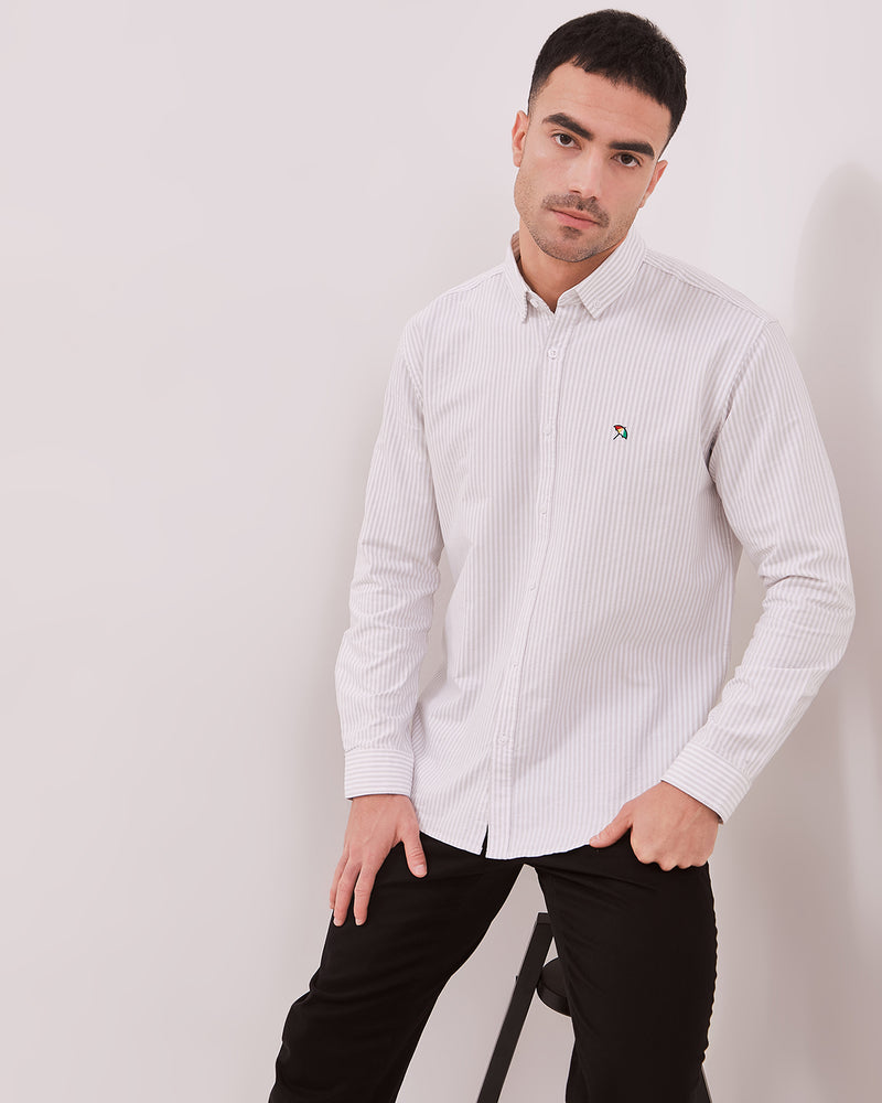 Men's White Long-Sleeved Shirt