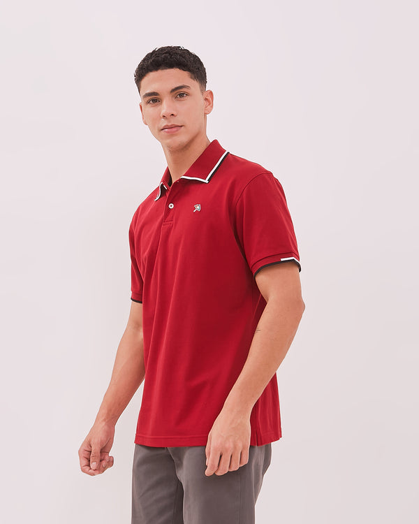 Men's Red Short Sleeve Polo Shirt