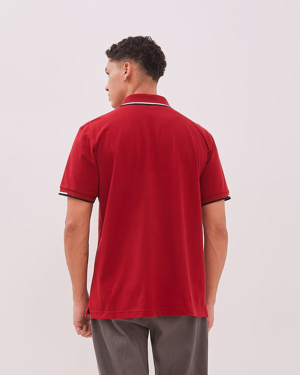 Men's Red Short Sleeve Polo Shirt