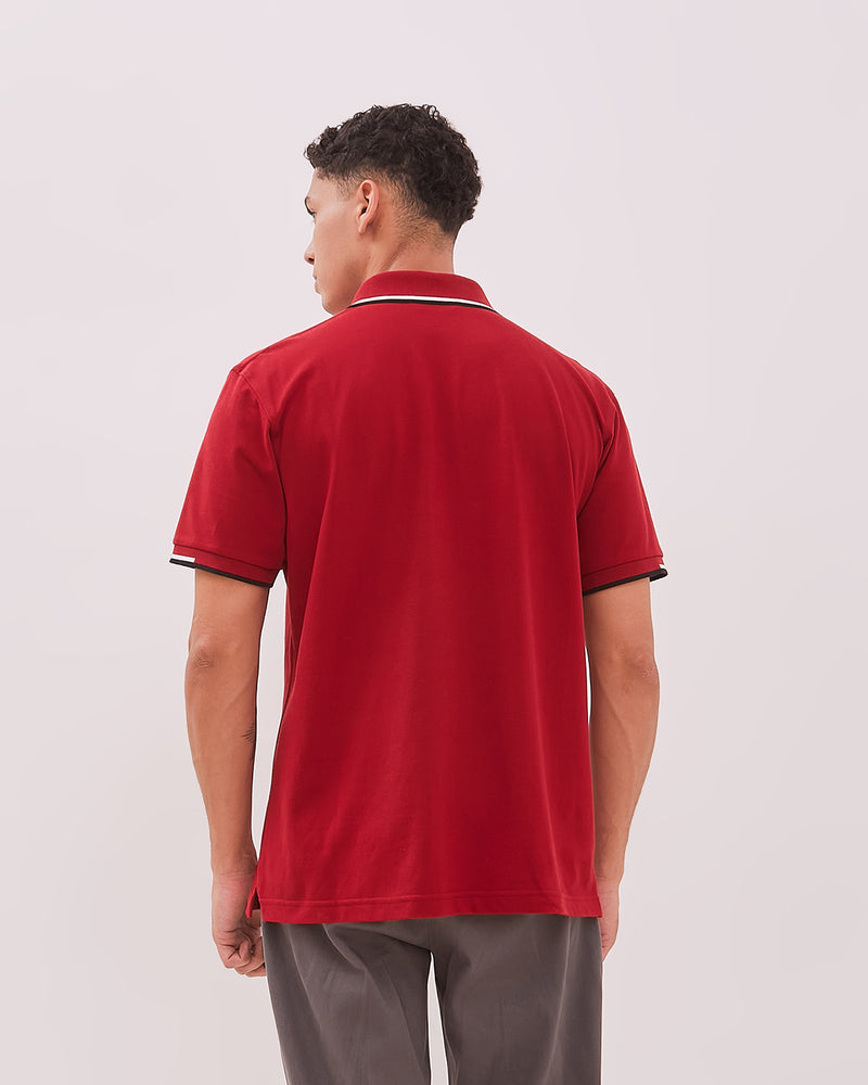 Men's Red Short Sleeve Polo Shirt