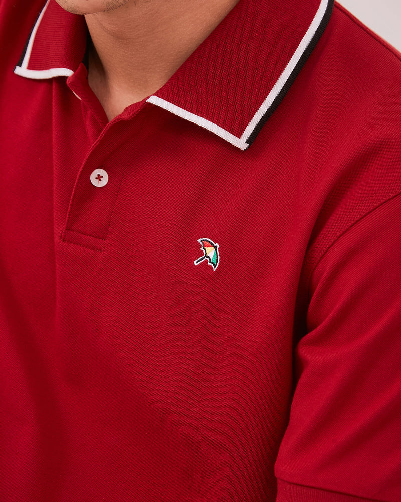 Men's Red Short Sleeve Polo Shirt
