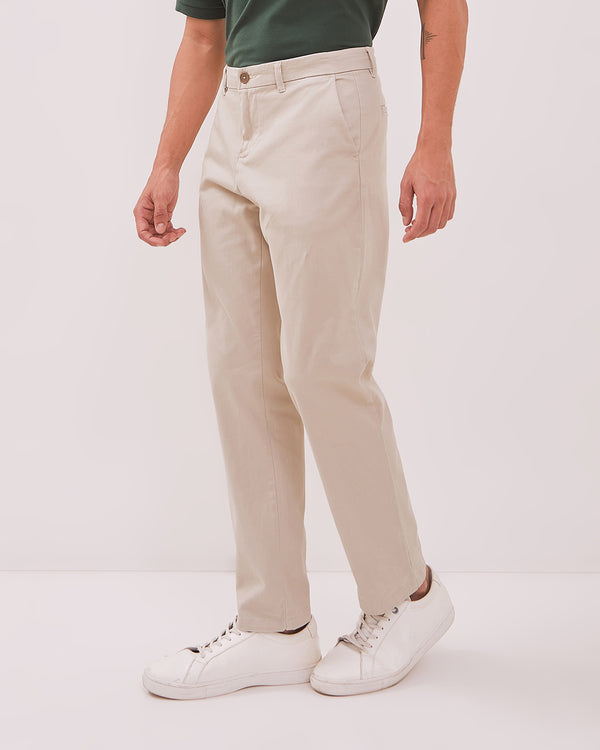 Men's Cream Chinos Long Pants