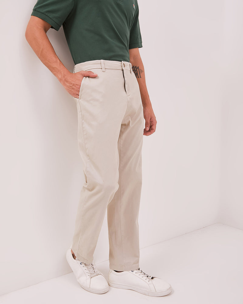 Men's Cream Chinos Long Pants
