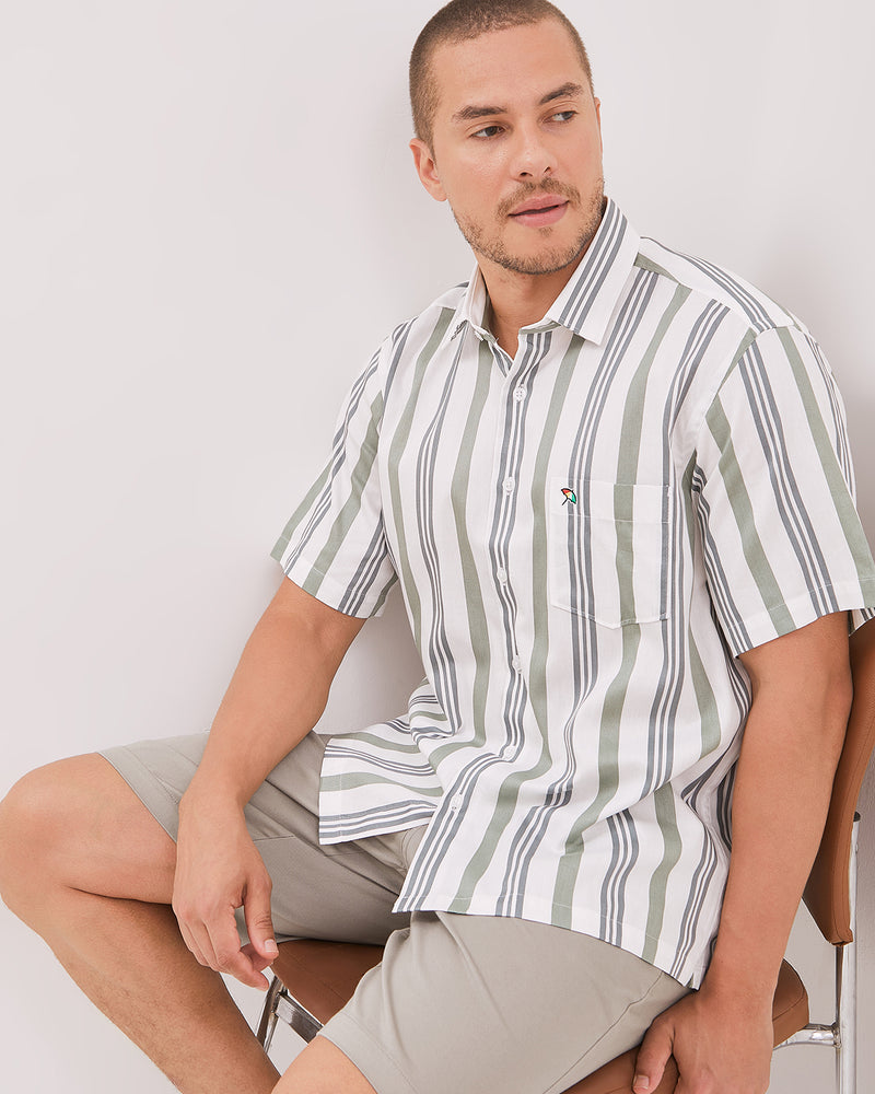 Men's Green Short Sleeve Shirt