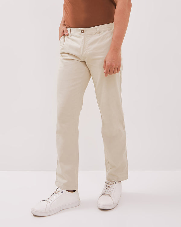 Men's Cream Chinos Long Pants