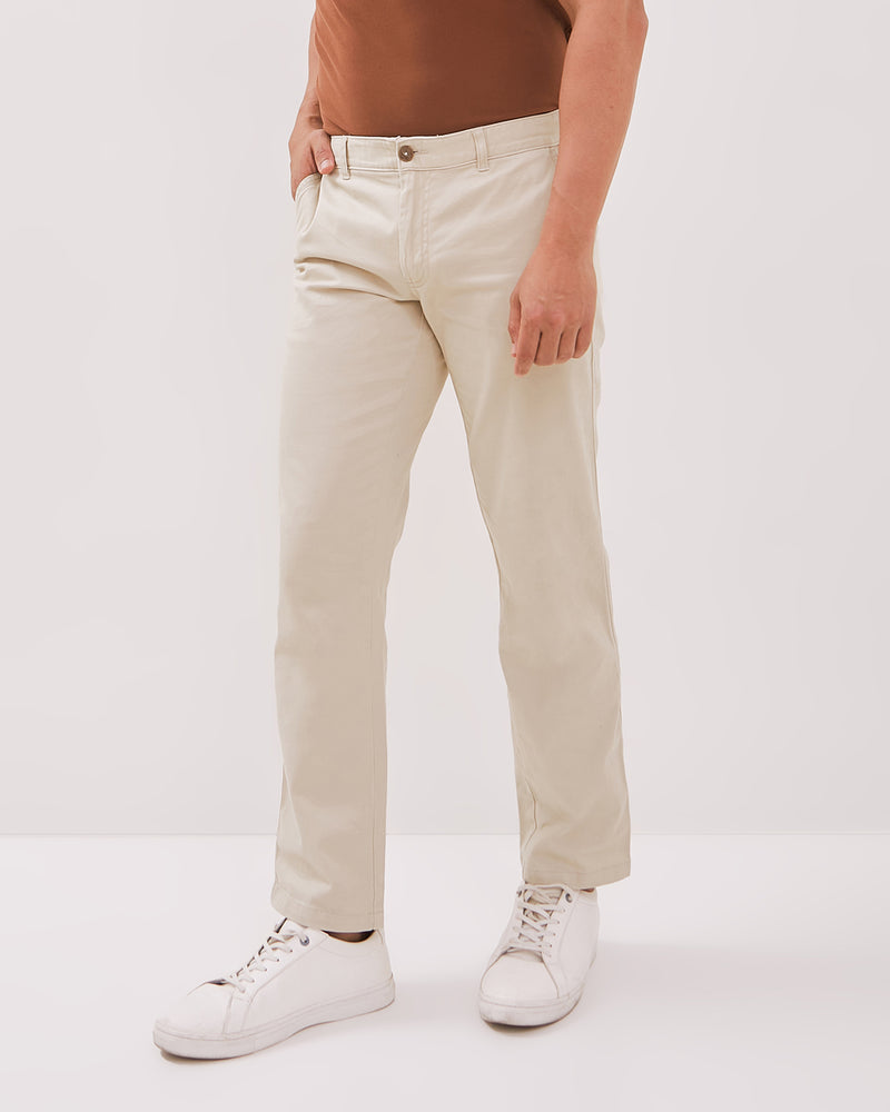 Men's Cream Chinos Long Pants