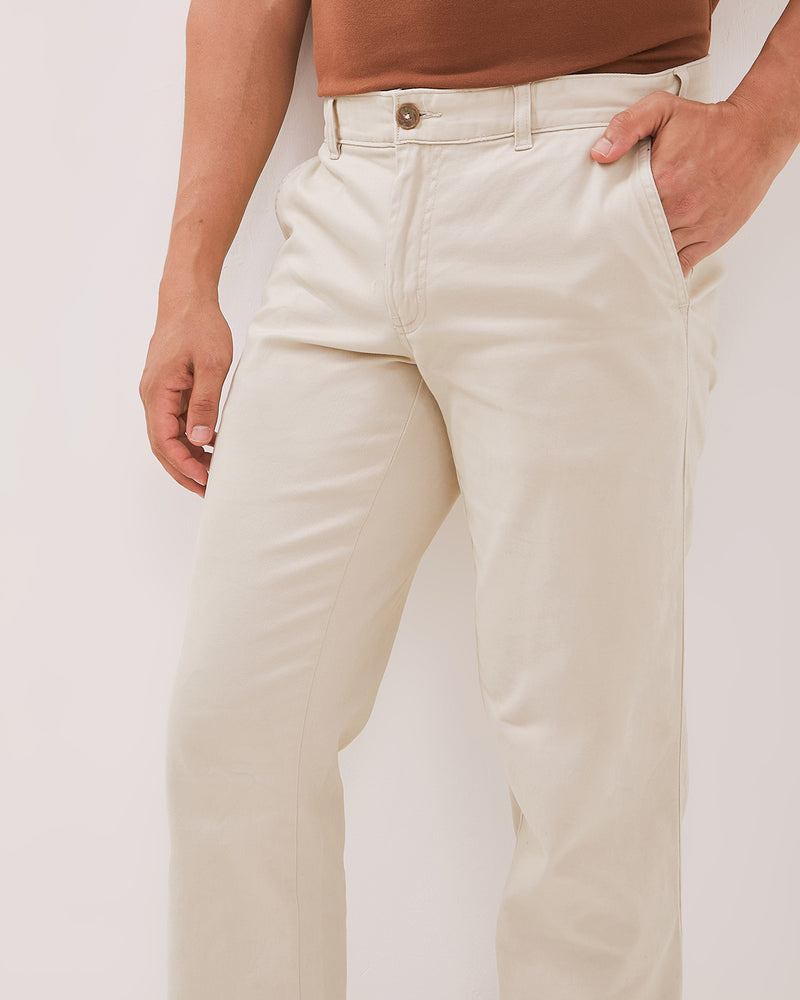 Men's Cream Chinos Long Pants