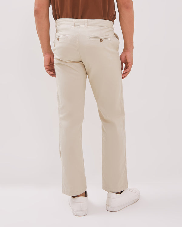 Men's Cream Chinos Long Pants