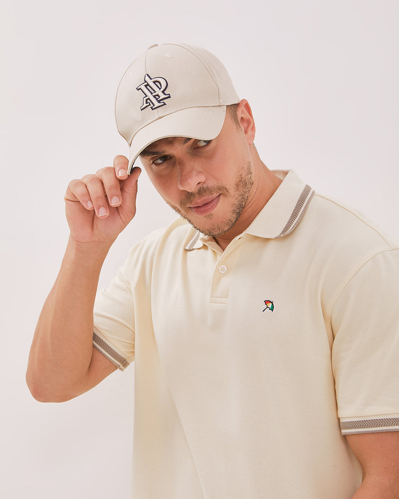 Men's Cream Embroidered Hat