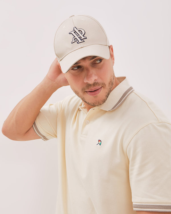 Men's Cream Embroidered Hat
