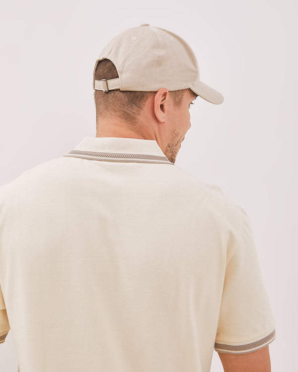 Men's Cream Embroidered Hat