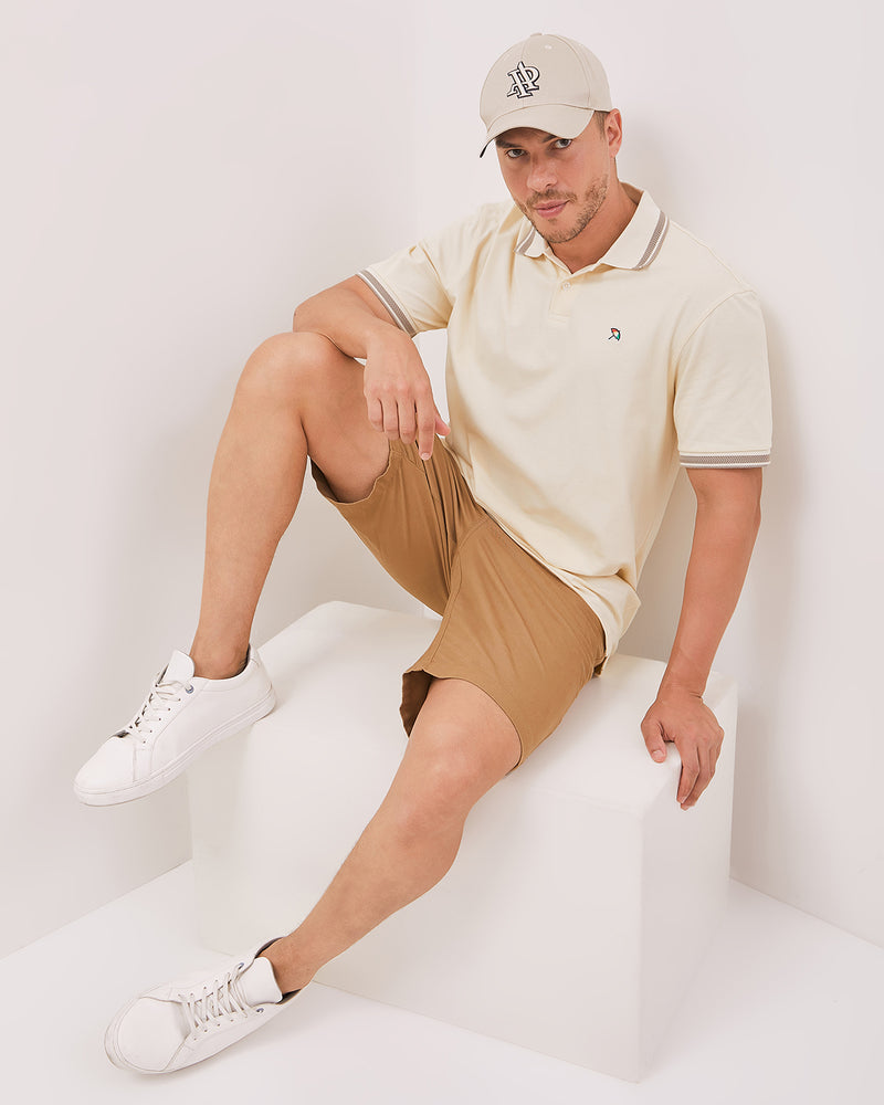 Men's Cream Embroidered Hat