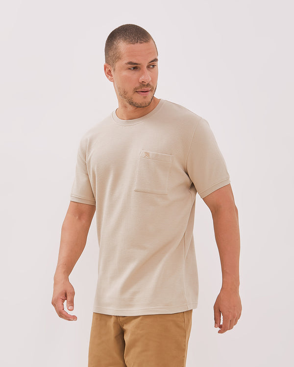 Men's Cream Short Sleeve T Shirt