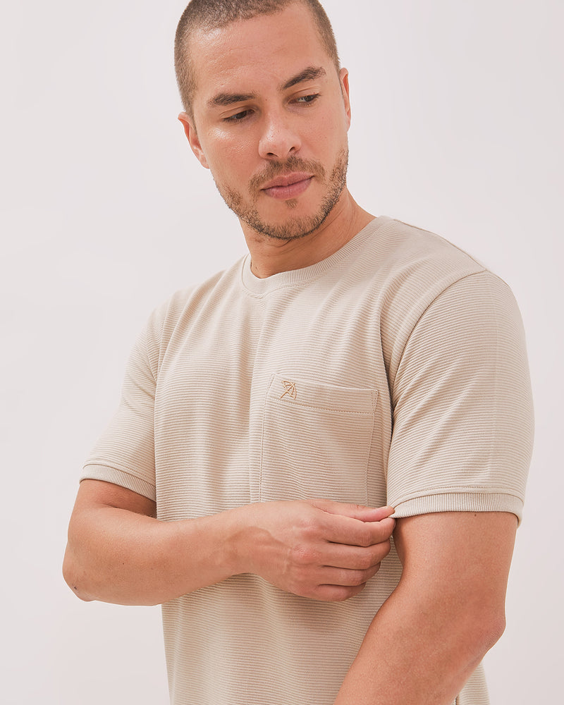 Men's Cream Short Sleeve T Shirt
