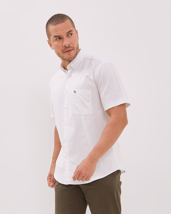 Men's White Short Sleeved Shirt