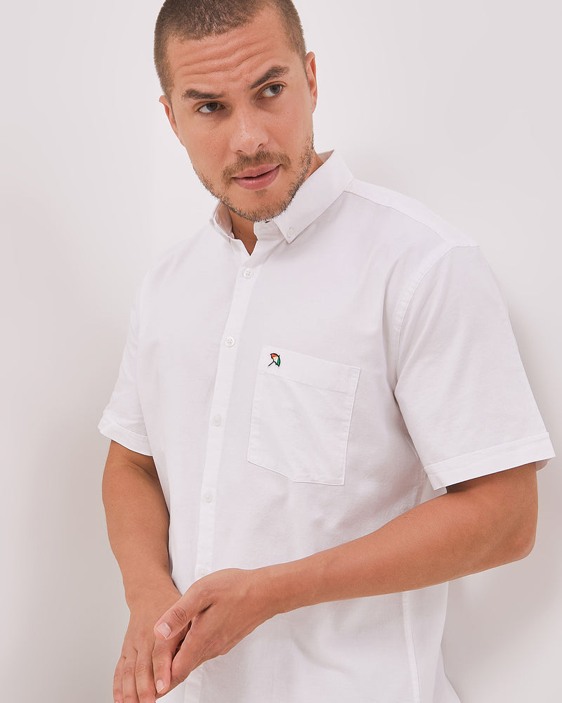 Men's White Short Sleeved Shirt