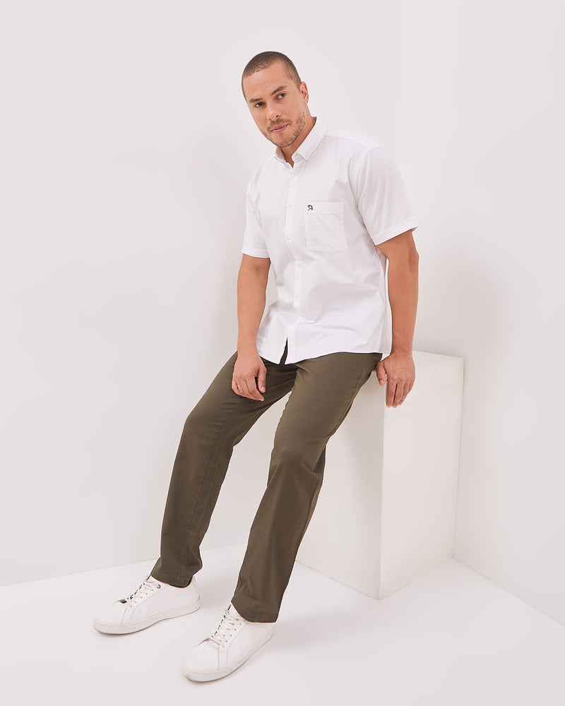 Men's White Short Sleeved Shirt