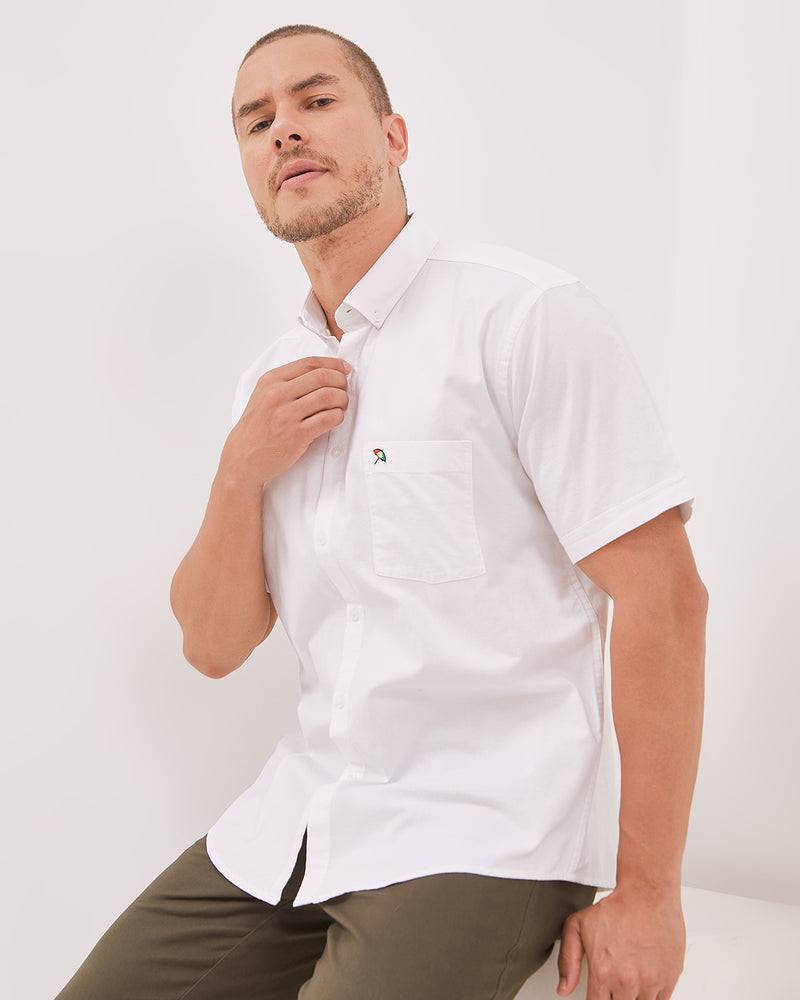 Men's White Short Sleeved Shirt