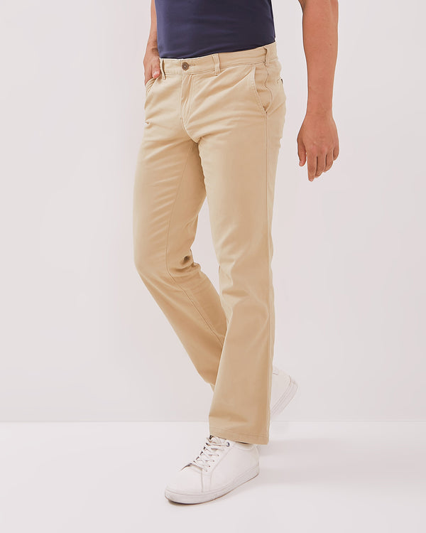 Men's Basic Cream Long Pants