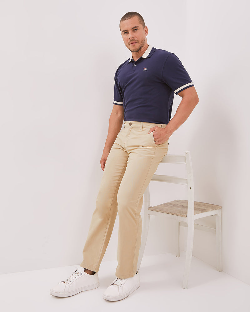 Men's Basic Cream Long Pants