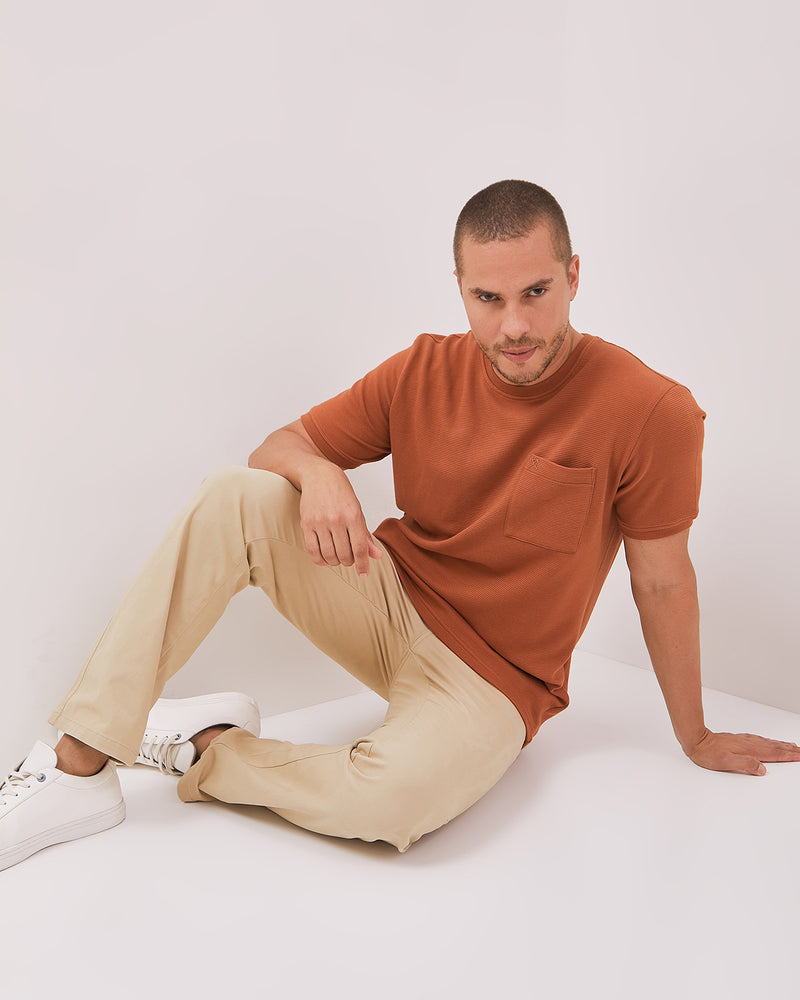 Men's Khaki Short Sleeve T Shirt