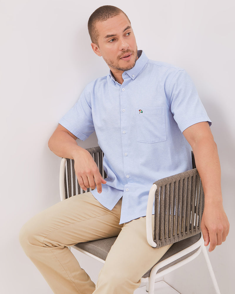 Men's Light Blue Short Sleeve Shirt