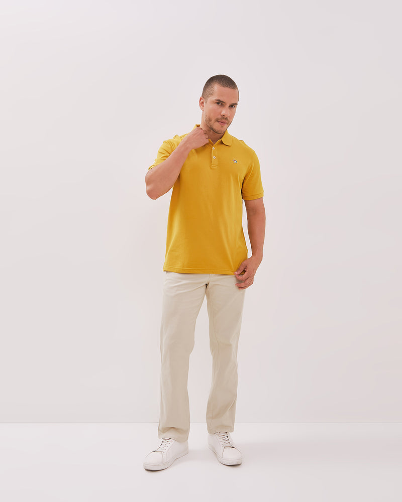 Men's Yellow Short Sleeve Polo Shirt