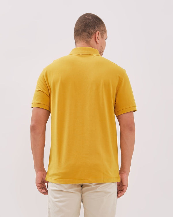 Men's Yellow Short Sleeve Polo Shirt
