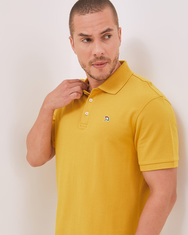 Men's Yellow Short Sleeve Polo Shirt