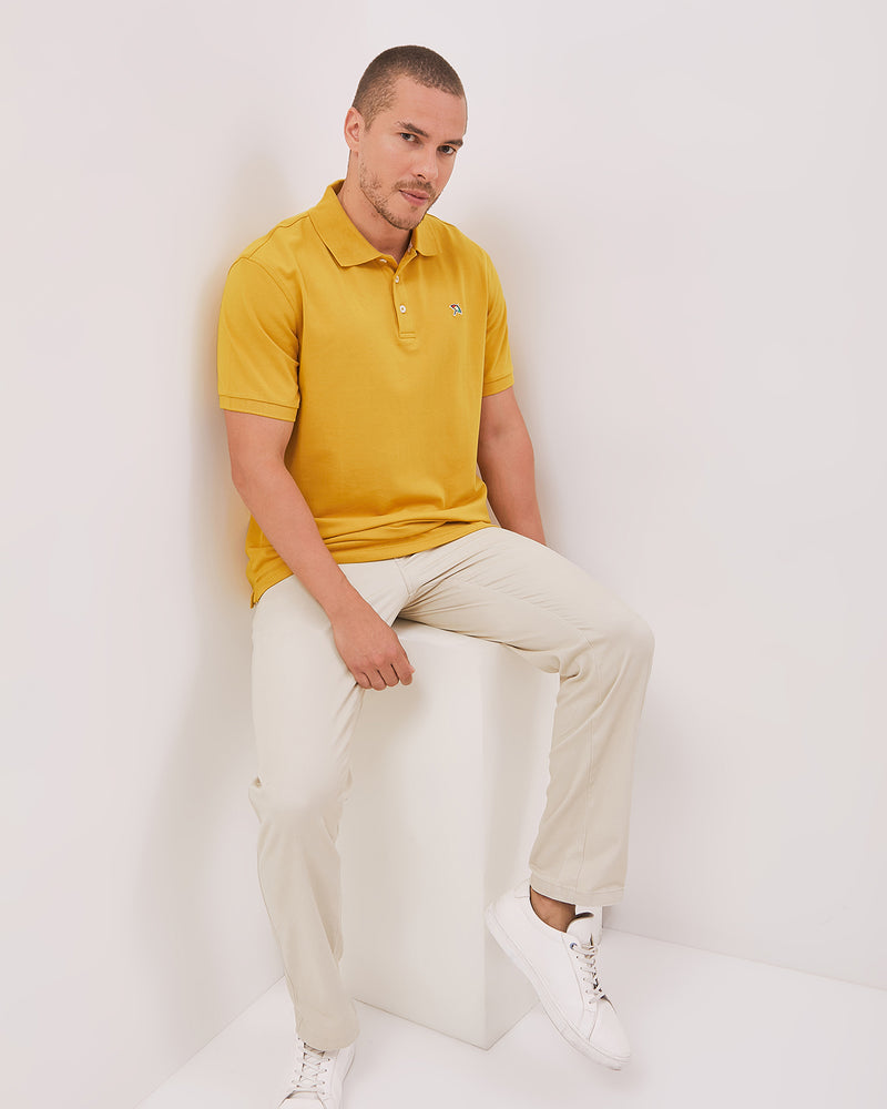 Men's Yellow Short Sleeve Polo Shirt