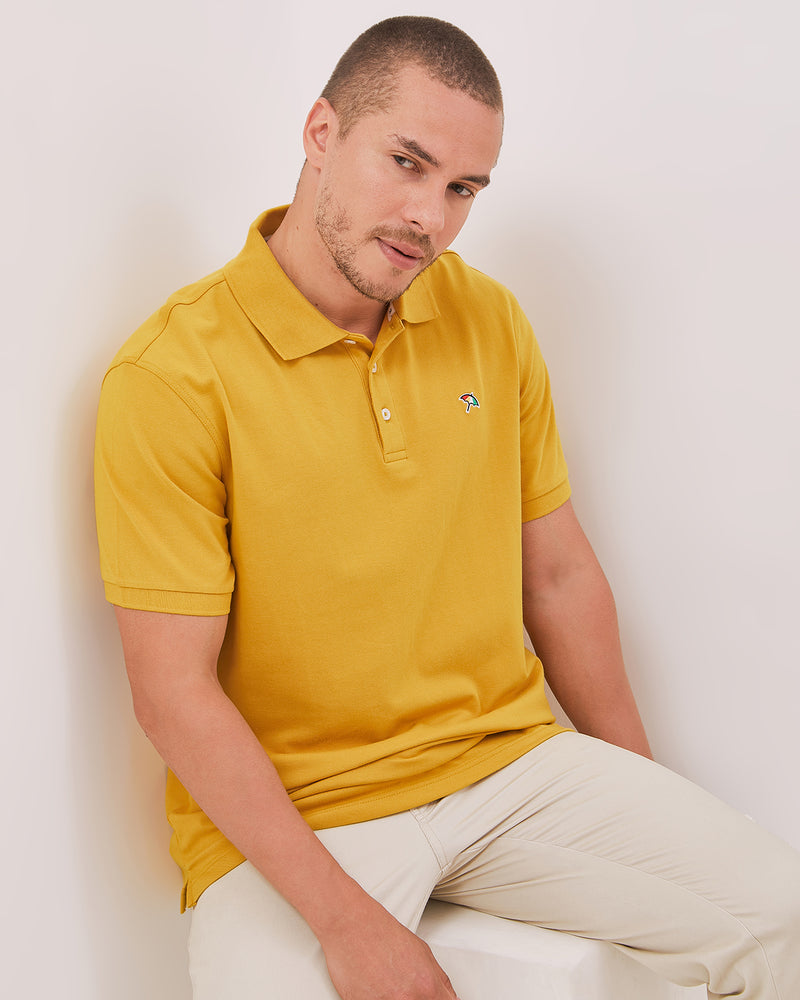 Men's Yellow Short Sleeve Polo Shirt