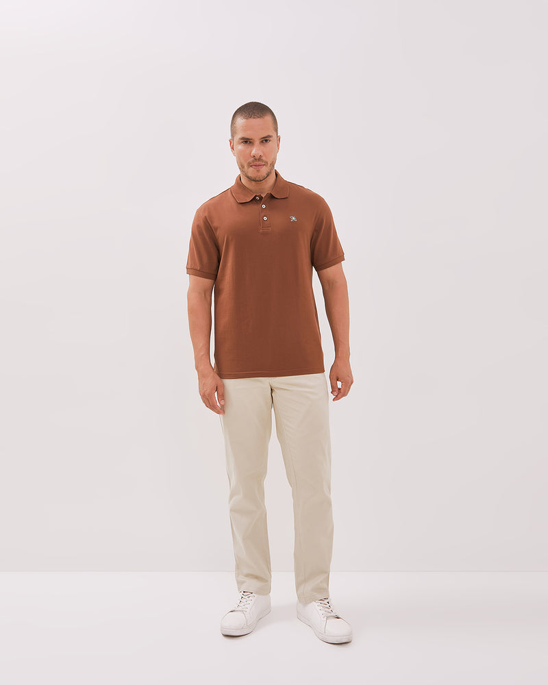 Men's Brown Short Sleeve Polo Shirt