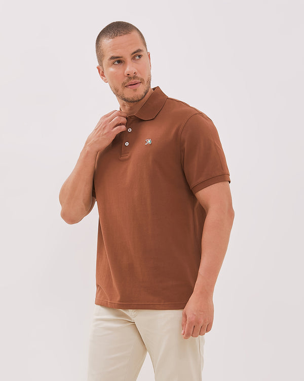 Men's Brown Short Sleeve Polo Shirt