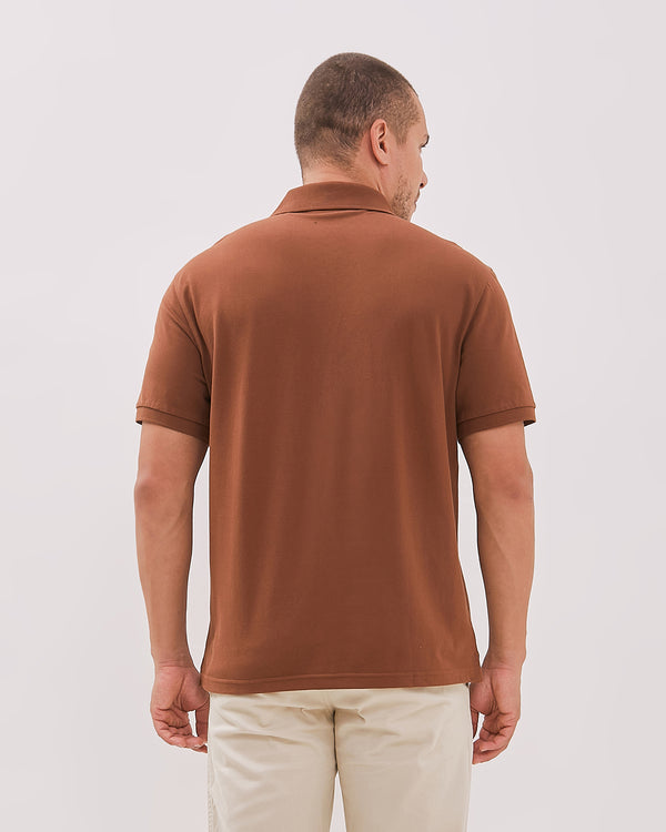 Men's Brown Short Sleeve Polo Shirt