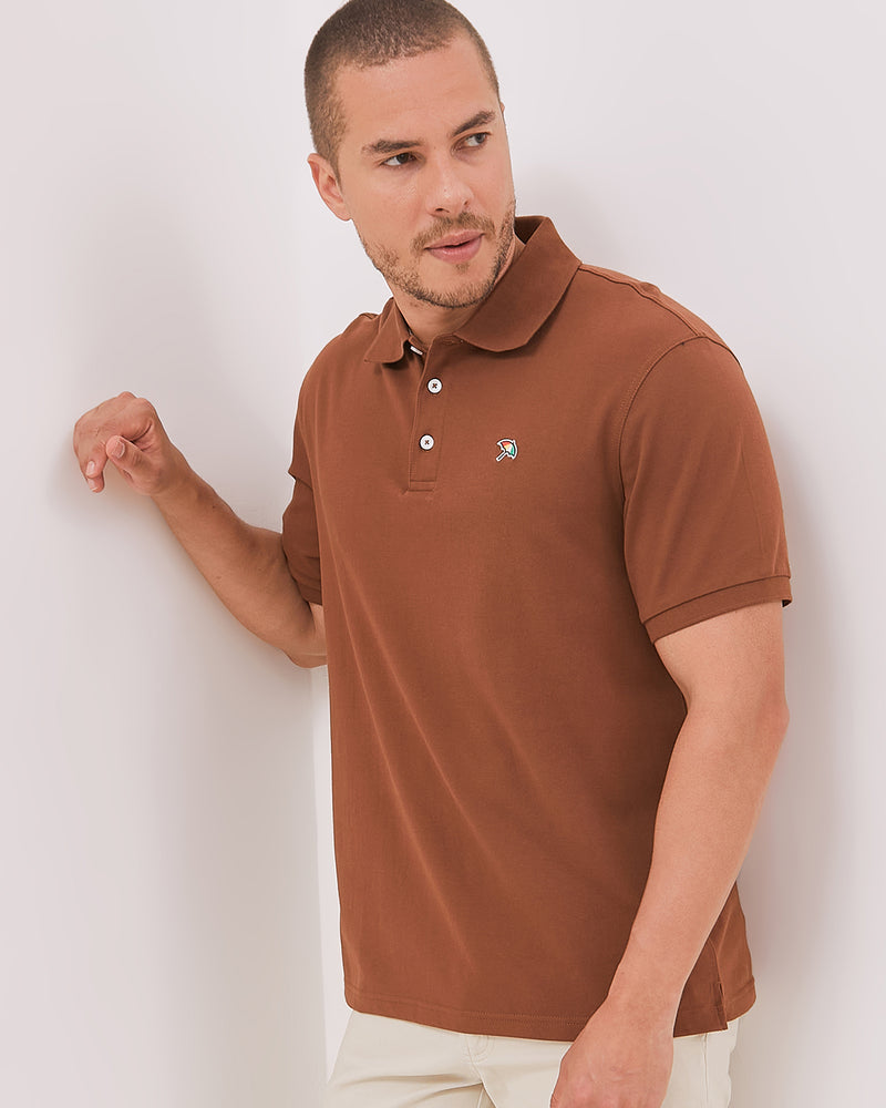 Men's Brown Short Sleeve Polo Shirt