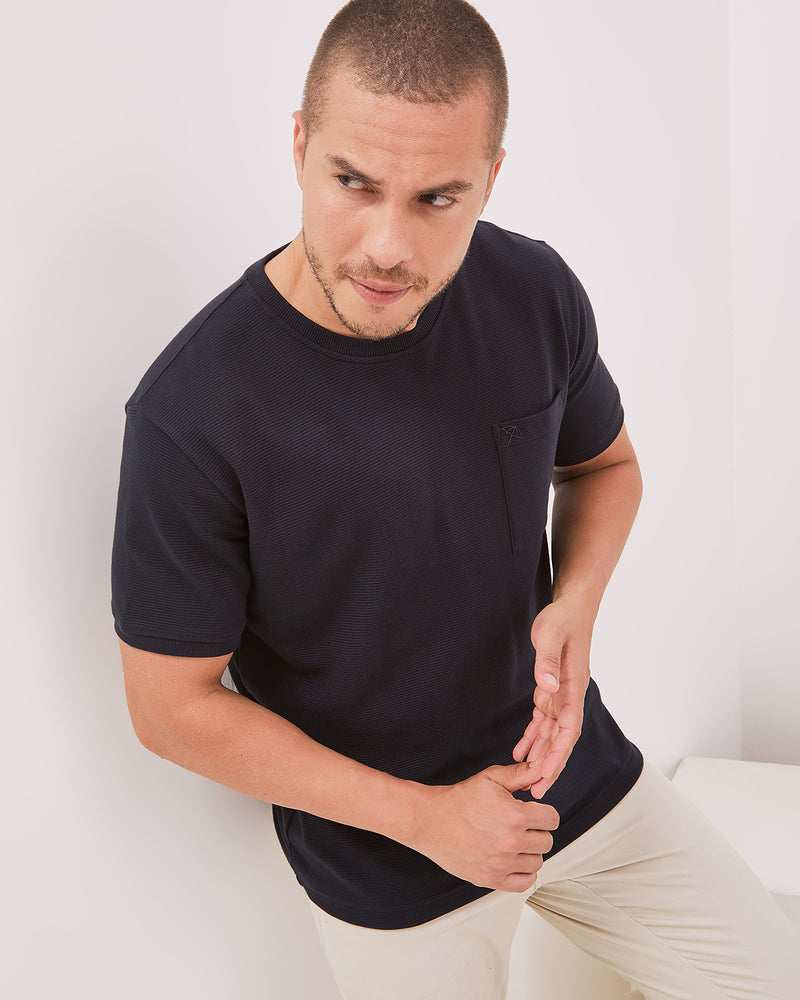 Men's Navy Short Sleeved T Shirt