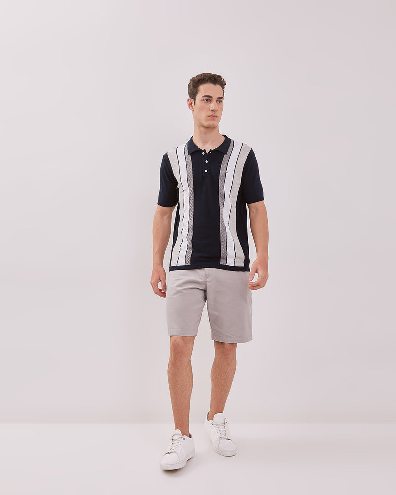 Men's Blue Knit Polo