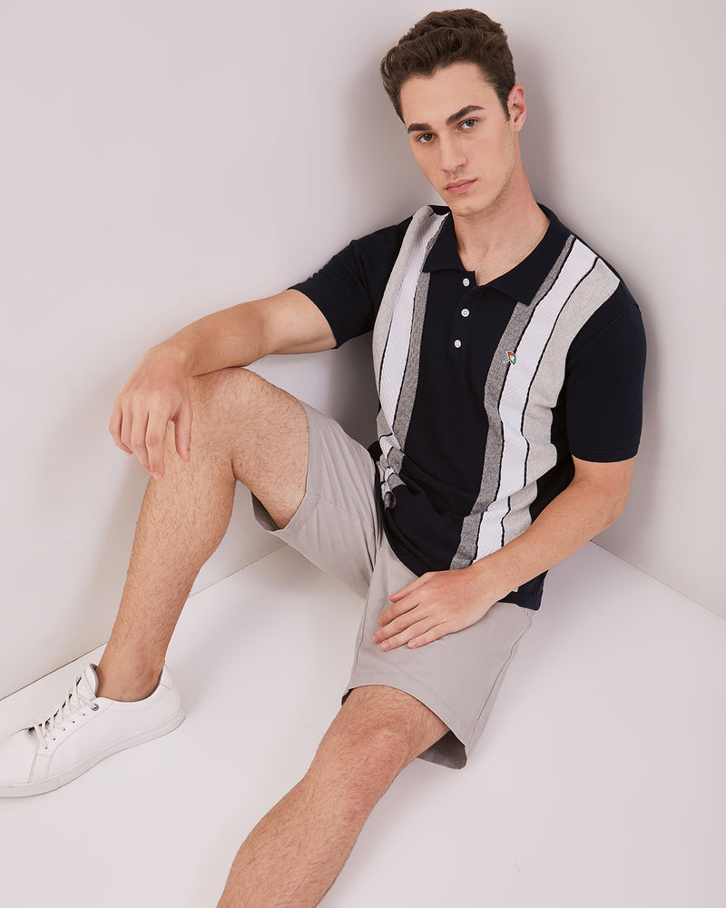 Men's Blue Knit Polo