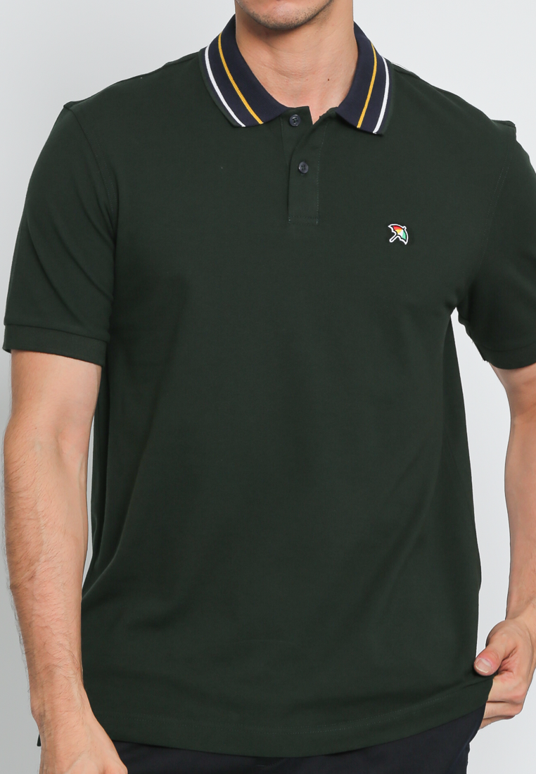 Dark Green Short Sleeve Men's Polo Shirt