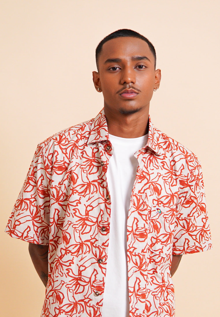 Beige Shirt With Abstract Print