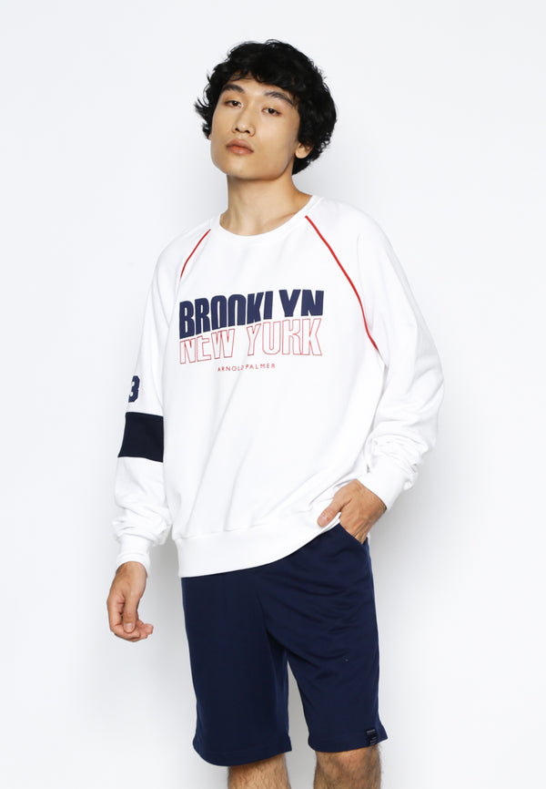 White Sweatshirt Reglan Sleeve