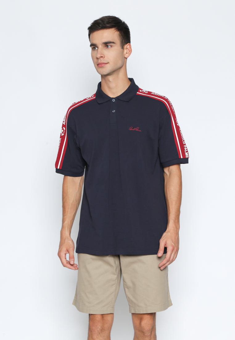 Navy Taped Logo Polo Shirt