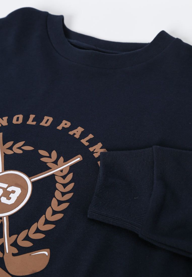 Navy Sweatshirt With Foam Print