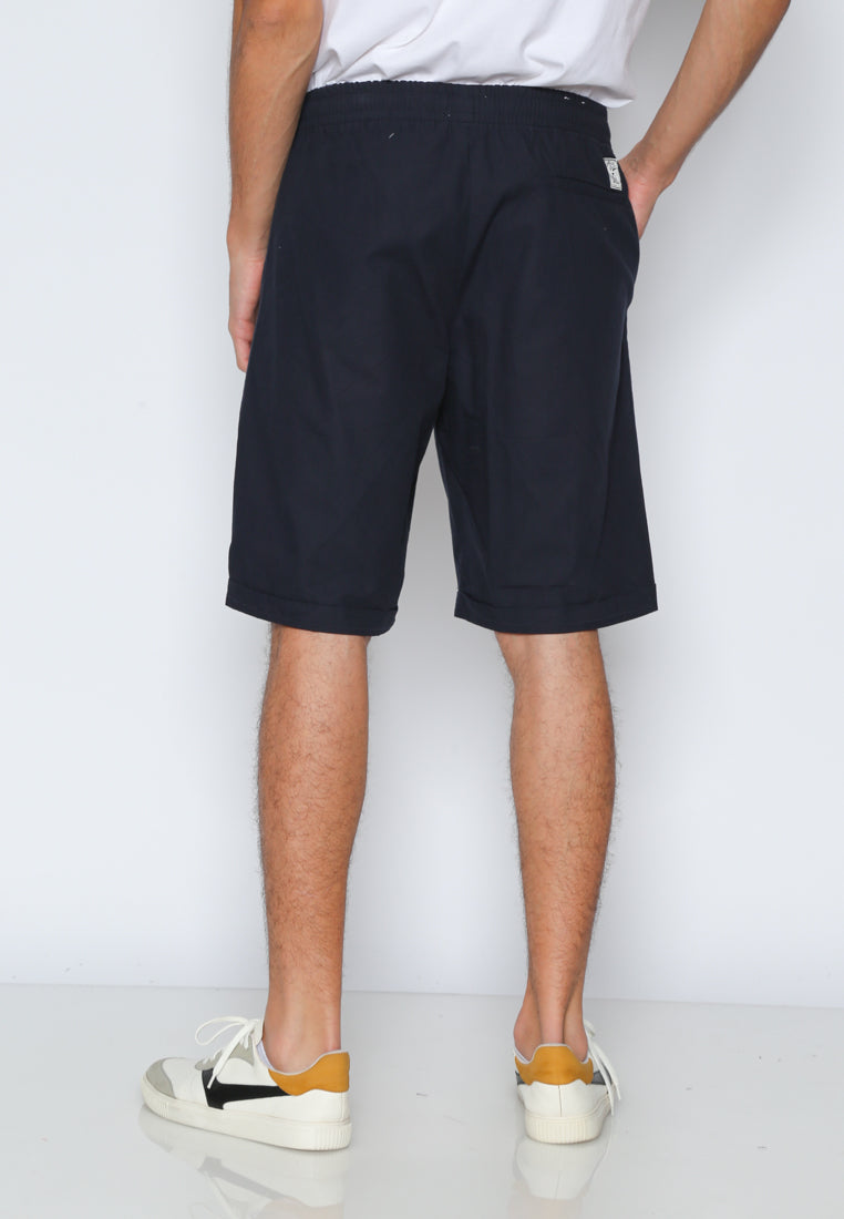 Navy Pleats Short Pants