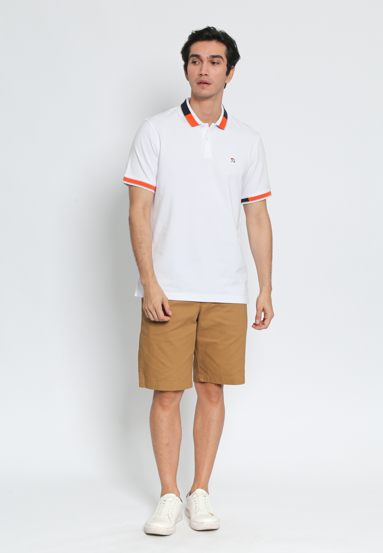 White Short Sleeve Men's Polo Shirt