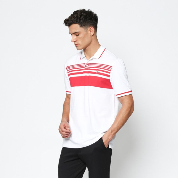 White Men's Short Sleeve Polo Shirt